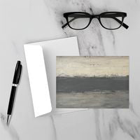 “Minimal mockup of a 5×7 art card featuring a moody black‑and‑white abstract artwork with bold, textured movement.”