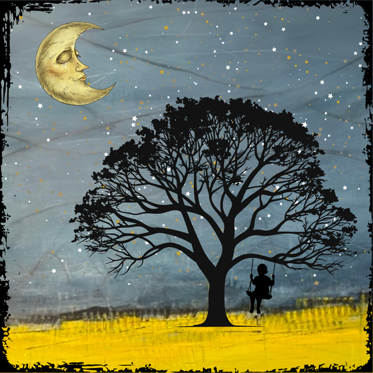 Moon & tree - 10x10" print